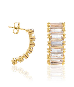 GOLD EARRING WITH CRYSTAL