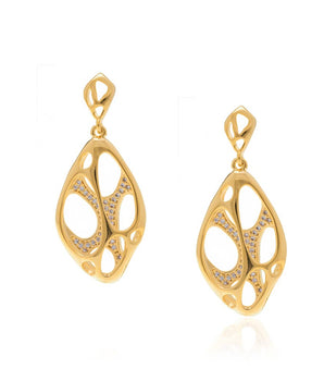 GOLD EARRING WITH ZIRCONIA