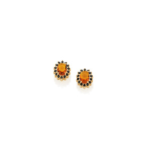 GOLD EARRING WITH CRYSTAL AND ZIRCONIA