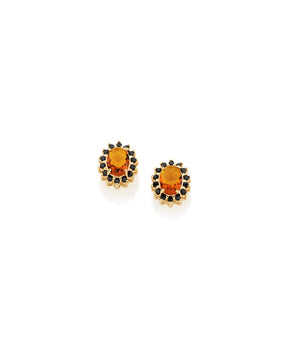 GOLD EARRING WITH CRYSTAL AND ZIRCONIA