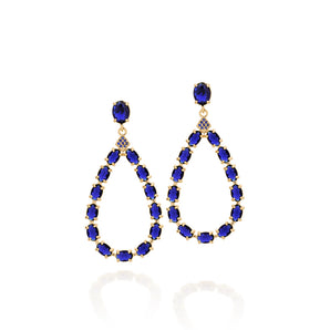 GOLD EARRING WITH CRYSTAL AND ZIRCONIA
