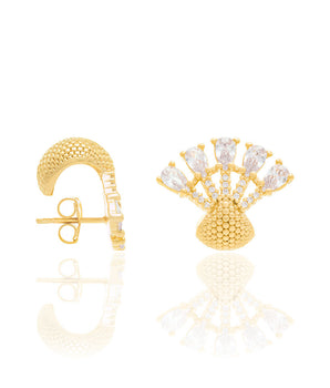 GOLD EARRING WITH ZIRCONIA