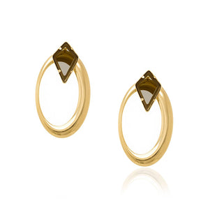 GOLD EARRING WITH CRYSTAL