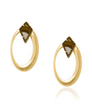 GOLD EARRING WITH CRYSTAL