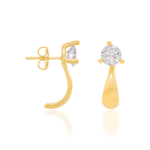 GOLD EARRING WITH ZIRCONIA