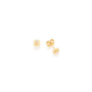 GOLD EARRING WITH ZIRCONIA