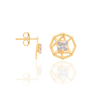 GOLD EARRING WITH ZIRCONIA
