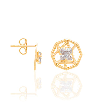 GOLD EARRING WITH ZIRCONIA