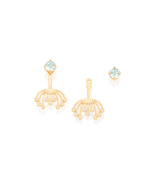 GOLD EARRING WITH CRYSTAL AND ZIRCONIA