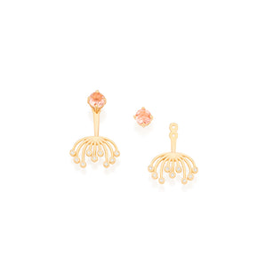 GOLD EARRING WITH CRYSTAL AND ZIRCONIA