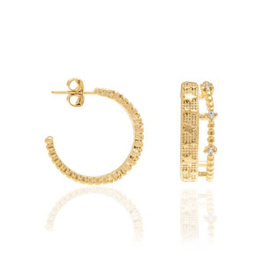 GOLD EARRING WITH ZIRCONIA