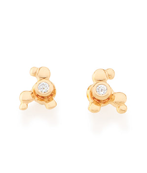 GOLD KID'S EARRING WITH ZIRCONIA