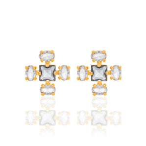 GOLD EARRING WITH CRYSTAL