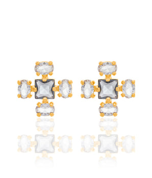 GOLD EARRING WITH CRYSTAL