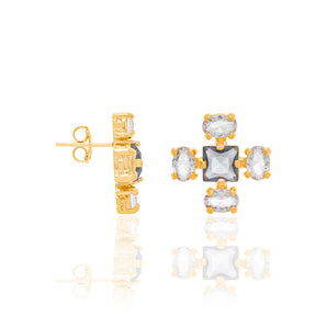 GOLD EARRING WITH CRYSTAL