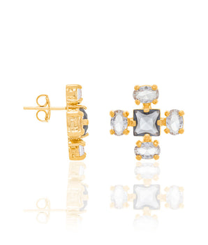 GOLD EARRING WITH CRYSTAL