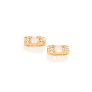 GOLD EARRING WITH CRYSTAL AND ZIRCONIA