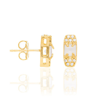 GOLD EARRING WITH CRYSTAL AND ZIRCONIA