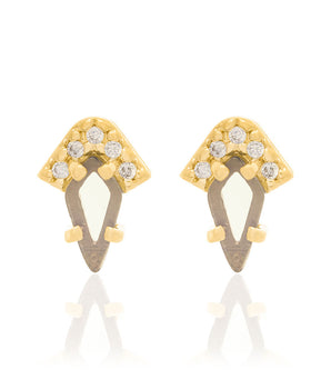 GOLD EARRING WITH CRYSTAL AND ZIRCONIA