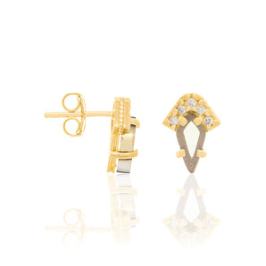 GOLD EARRING WITH CRYSTAL AND ZIRCONIA