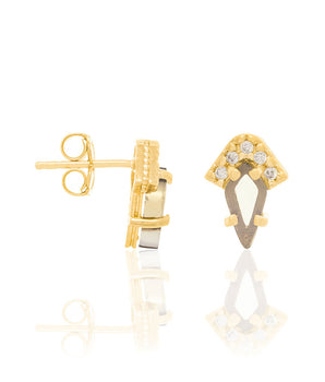GOLD EARRING WITH CRYSTAL AND ZIRCONIA
