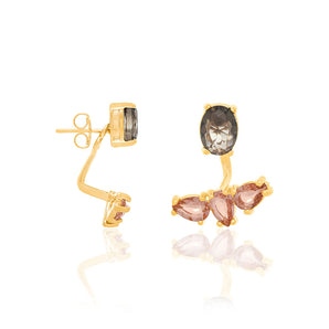 GOLD EARRING WITH CRYSTAL