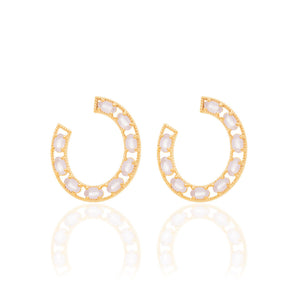 GOLD EARRING WITH CRYSTAL
