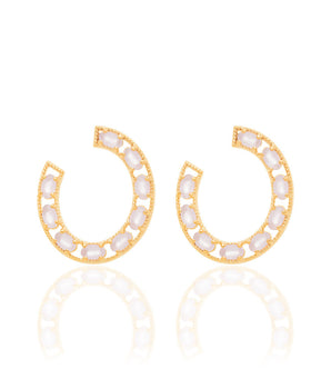 GOLD EARRING WITH CRYSTAL