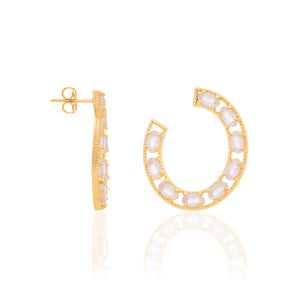 GOLD EARRING WITH CRYSTAL