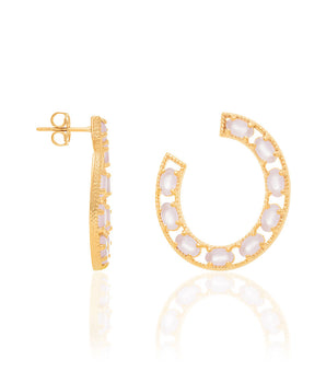 GOLD EARRING WITH CRYSTAL