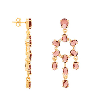 GOLD EARRING WITH CRYSTAL AND ZIRCONIA