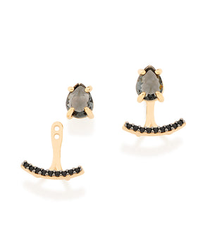 GOLD EARRING WITH CRYSTAL AND ZIRCONIA