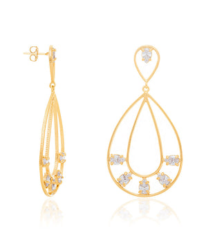 GOLD EARRING WITH ZIRCONIA