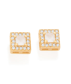 GOLD EARRING WITH CRYSTAL AND ZIRCONIA