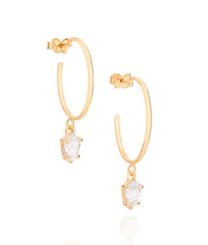 GOLD PLATED EARRING WITH ZIRCONIA
