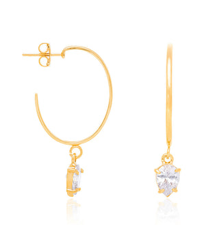 GOLD PLATED EARRING WITH ZIRCONIA