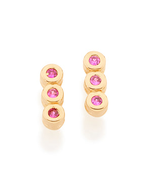 GOLD KID'S EARRING WITH ZIRCONIA
