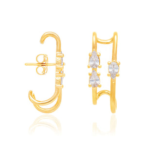 GOLD EARRING WITH ZIRCONIA