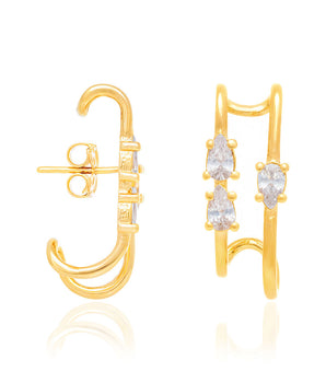 GOLD EARRING WITH ZIRCONIA