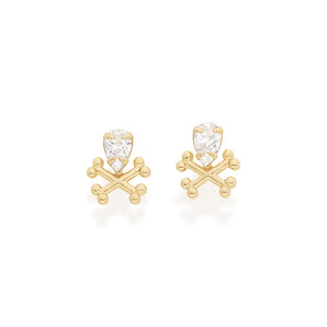 GOLD EARRING WITH ZIRCONIA