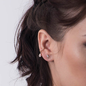 GOLD EARRING WITH ZIRCONIA