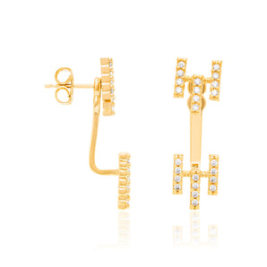 GOLD EARRING WITH ZIRCONIA