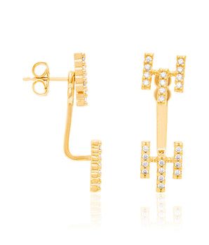 GOLD EARRING WITH ZIRCONIA