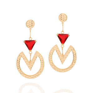 GOLD EARRING WITH CRYSTAL