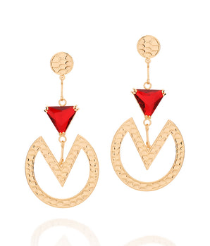 GOLD EARRING WITH CRYSTAL