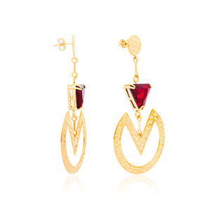 GOLD EARRING WITH CRYSTAL