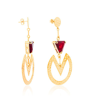 GOLD EARRING WITH CRYSTAL