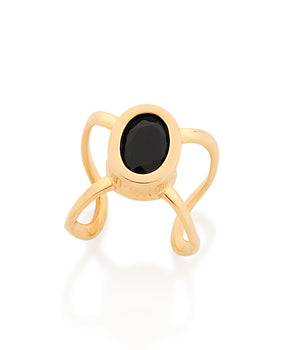 GOLD EARRING WITH CRYSTAL