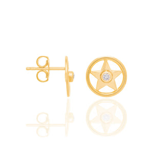 GOLD EARRING WITH ZIRCONIA