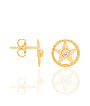 GOLD EARRING WITH ZIRCONIA